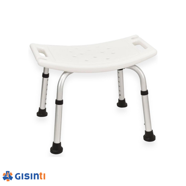 Sgabello Doccia Regolabile, Sedia da Bagno Antiscivolo per Anziani e Disabili, Altezza Adattabile, Supporto Sicuro, Modello Comfort, Bianco
