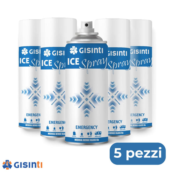 Bomboletta ghiaccio spray istantaneo Sport, Ideale per Sportivi, Calcio Basket Futsal Volley, 400 ml Confezione 5 Pezzi