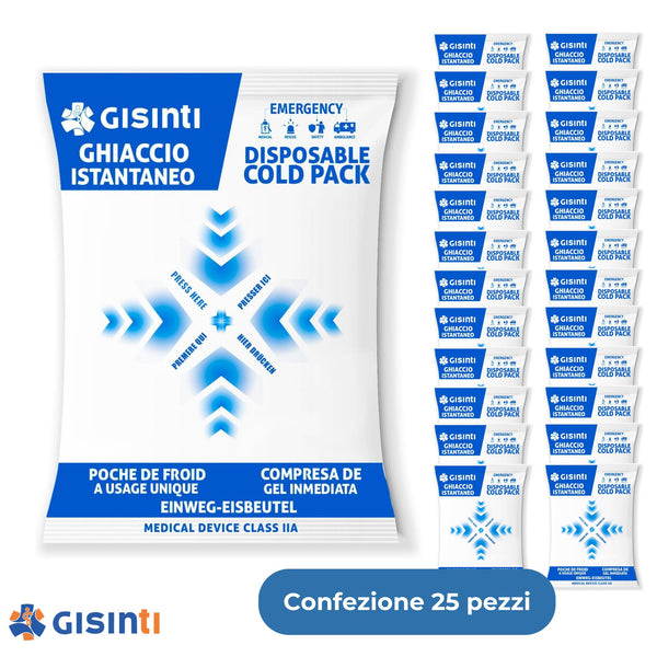 Busta Ghiaccio Monouso Sacco Gelo Sportivo Ghiaccio Secco Istantaneo Made In Italy Ghiaccio Sintetico in PE | Confezione da 25 pezzi