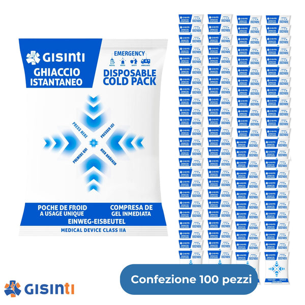 Busta Ghiaccio Monouso Sacco Gelo Sportivo Ghiaccio Secco Istantaneo Made In Italy Ghiaccio Sintetico in PE | Confezione da 100 pezzi