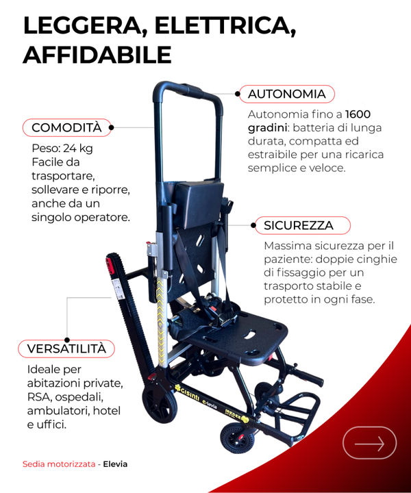 Sedia montascale elettrica E-levia GIS-05 – Portata 160 kg