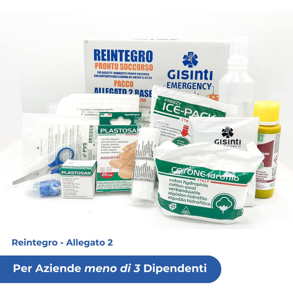 Reintegro Cassette Pronto Soccorso All.2 Per Aziende sotto 3 Dipendenti - Pacco Reintegro Allegato 2 DM388