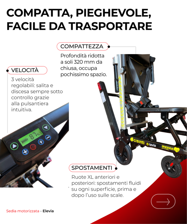 Sedia montascale elettrica E-levia GIS-05 – Portata 160 kg