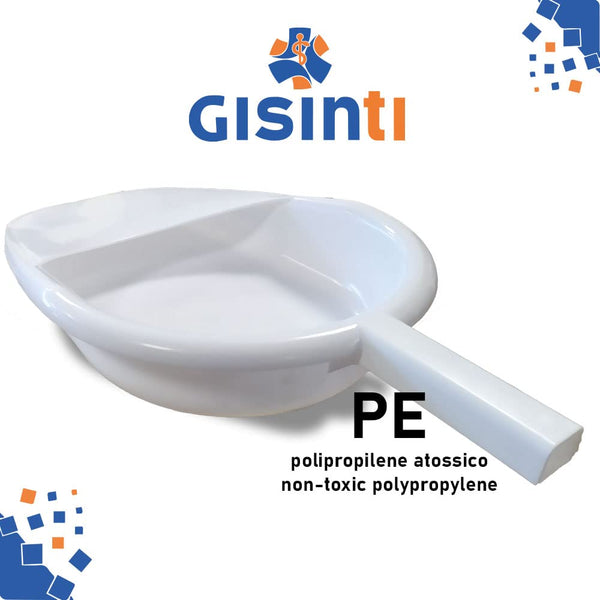 Padella Letto per Disabili Padella sanitaria Da Letto Padelle per Igiene Allettati Anziani Urinatore Donna in Polipropilene ATOSSICO Made in Italy 1 pezzo colore Bianco