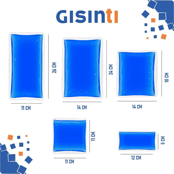 Kit Ghiaccio gel riutilizzabile, Caldo Freddo, Made in Italy, Busta freezer e Microonde + Sacca in Tessuto (5 Pezzi Vari)