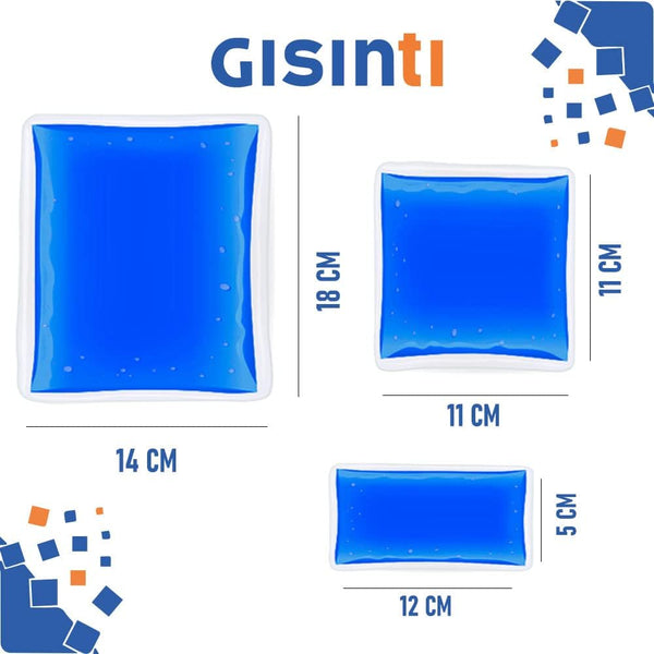 Kit Ghiaccio gel riutilizzabile Caldo Freddo Made in Italy Busta freezer e Microonde + Sacca in Tessuto (3 Pezzi Medio-Piccoli)