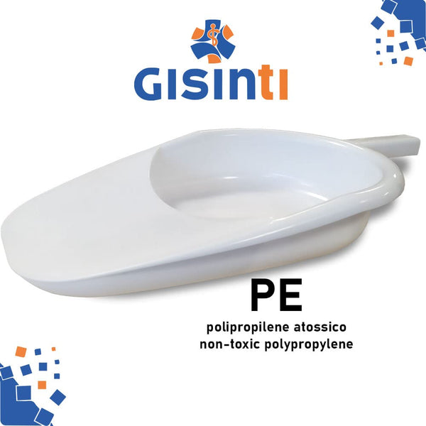 Padella Letto per Disabili Padella sanitaria Da Letto Padelle per Igiene Allettati Anziani Urinatore Donna in Polipropilene ATOSSICO Made in Italy 1 pezzo colore Bianco