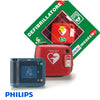 Kit Defibrillatore semiautomatico Philips Frx Con Teca Da interno e pannello in ABS. Defibrillatore Portatile, comprensivo di Valigetta Batteria Piastre Adulto/pediatriche Garanzia 8 ANNI