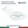 Pappagallo Urina Uomo Orinatoio Portatile Urinatoio Papagallo per Uomo Urinale maschile in Polietilene Atossico Made in Italy 1 Pezzo colore Bianco