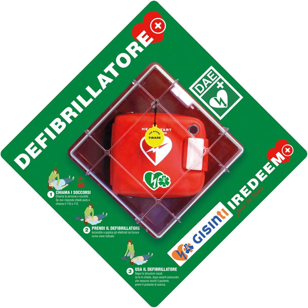 Kit Defibrillatore semiautomatico Philips Frx Con Teca Da interno e pannello in ABS. Defibrillatore Portatile, comprensivo di Valigetta Batteria Piastre Adulto/pediatriche Garanzia 8 ANNI