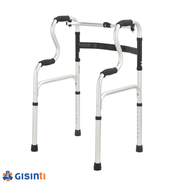 Deambulatore Pieghevole Avanzato per Anziani e Disabili, Altezza Regolabile, 4 Puntali Antiscivolo, Struttura Leggera in Alluminio, Dispositivo Medico di Classe I