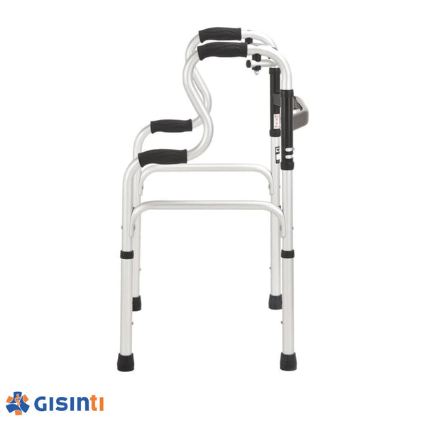 Deambulatore Pieghevole Avanzato per Anziani e Disabili, Altezza Regolabile, 4 Puntali Antiscivolo, Struttura Leggera in Alluminio, Dispositivo Medico di Classe I