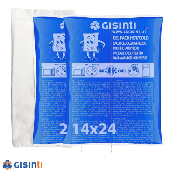 Kit Ghiaccio gel ghiaccio riutilizzabile Gel Riutilizzabile Caldo Freddo Made in Italy Busta Gel freezer e Microonde + Sacca in Tessuto (2 Pezzi Maxi)