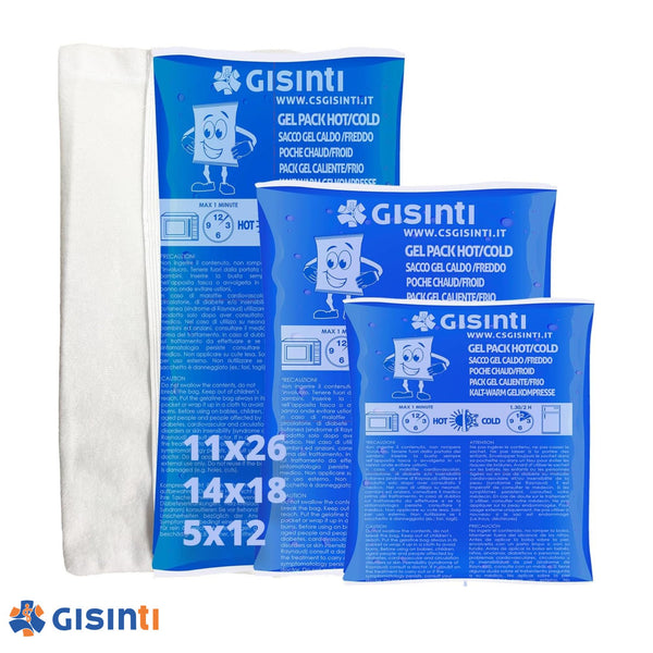Kit Ghiaccio gel riutilizzabile, Caldo Freddo Made in Italy Busta freezer e Microonde + Sacca in Tessuto (3 Pezzi Vari)