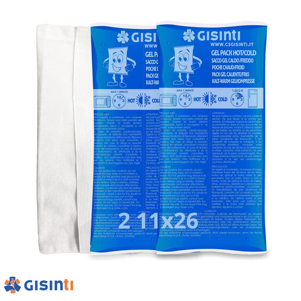Kit Ghiaccio gel riutilizzabile Caldo Freddo Made in Italy Busta freezer e Microonde + Sacca in Tessuto (2 Pezzi Grandi)
