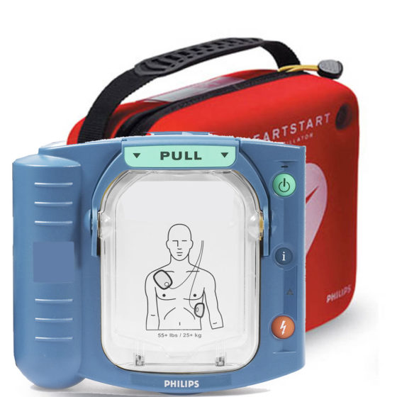 Philips Defibrillatore SemiAutomatico HS1 per adulti + Batteria + elettrodi adulto + Valigetta + OMAGGIO n.1 Placca Adulto (del valore di €95)