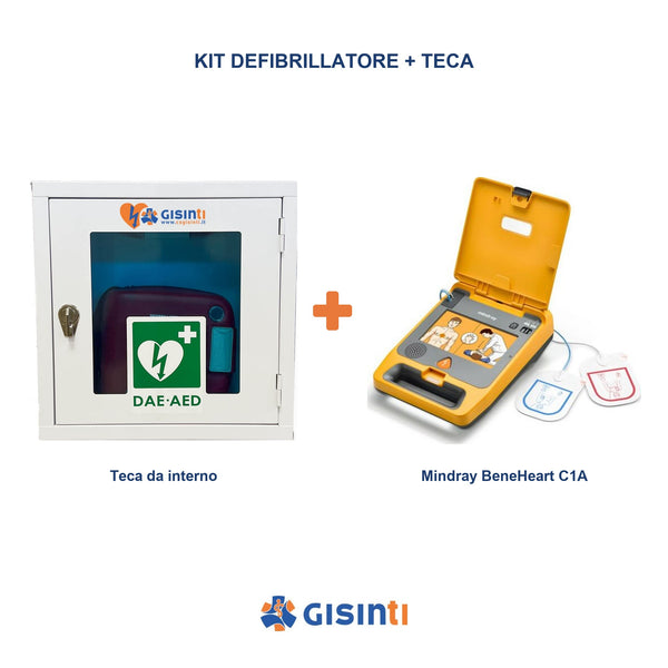 Kit defibrillatore Mindray BeneHeart C1A con teca da interno